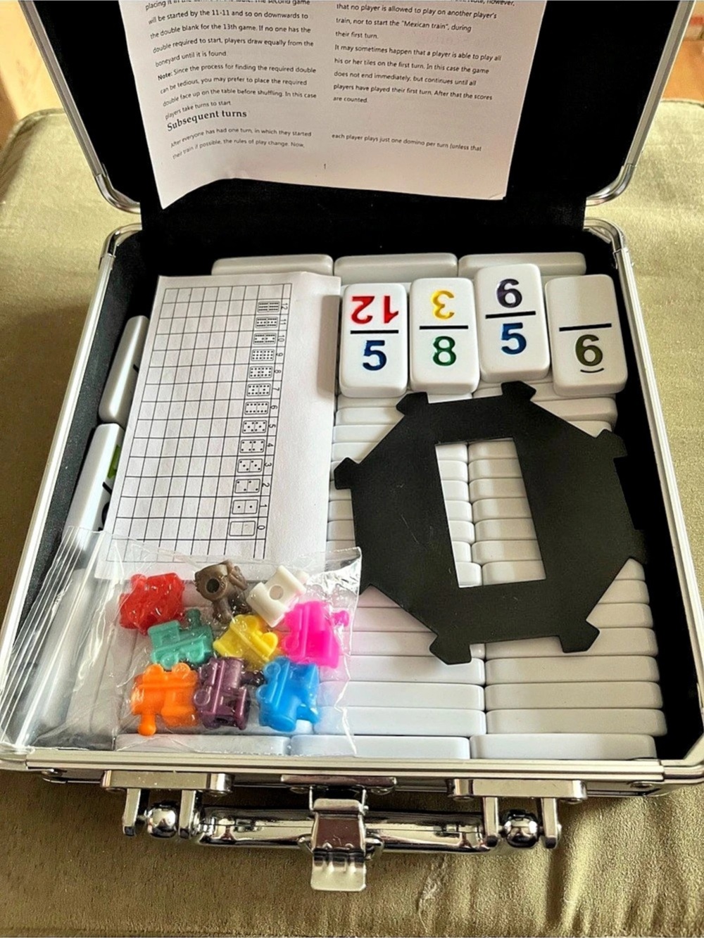 Unique Double 12 Mexican Train Dominoes Set